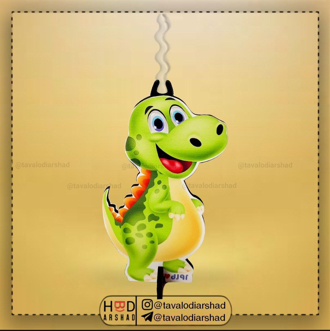 شمع استند عروسکی تیرکس سبز